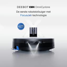 ECOVACS DEEBOT X12 OmniCyclone Robotstofzuiger – FocusJet 46.000 Pa vlekbehandeling – Herbruikbare stofbak – PowerBoost snelladen– 22.000 Pa zuigkracht – OZMO Roller 3.0 – ZeroTangle 4.0 – AIVI 3D 4.0 – 75°C heet water – 1.000 m² — thumbnail 3