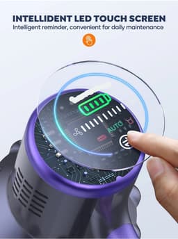 Steelstofzuiger - Vacuum Cleaner - Draadloze Stofzuiger- Kruimeldief Snoerloos - 500W - 48KPa - Handstofzuiger - 1.5L Stofreservoir - Automatische Zuigkracht Aanpassing - Ideaal voor Huisdierharen, Tapijt en Harde Vloeren — thumbnail 5