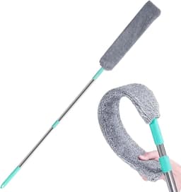 Opvouwbare Microfiber Plumeau - Platte Stofvanger - Onder Meubels Reinigen - Intrekbare Lange Steel - Verstelbaar - Uniek — thumbnail 1