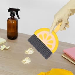 Mini Stoffer Set - Kleine Bezem - Bureau Schoonmaken - Compact Ontwerp - 23 cm - Geel — thumbnail 4
