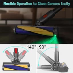Gemotoriseerde borstelkoppen met laser-LED's geschikt voor Dyson V7, V8, V10 en V11 – direct aangedreven borstelkoppen voor harde vloeren en laagpolige tapijten – vloerzuigmonden voor stofzuigers — thumbnail 3