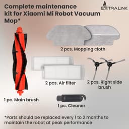 Extralink Onderdelen Set voor Xiaomi & Viomi Robotstofzuiger Borstels, Rollen, Filters & Dweilen Mi Robot Vacuum Mop Pro, Viomi V2 V3 SE — thumbnail 2