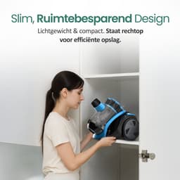 Emerio Stofzuiger zonder Zak - 2 Liter - HEPA Filter - Snoerlengte 4,5m - High performance borstel - 700W - VCE-108278.10 - Vacuum Cleaner Zwart / Blauw — thumbnail 2