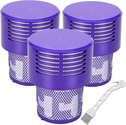 Vervangend V10-filter Geschikt voor Dyson V10 Cyclone, V10 Absolute, V10 Animal, V10 Total Clean, SV12, vervangend onderdeelnummer 969082-01, 3 filters en 1 reinigingsborstel. — thumbnail 1