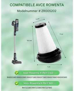 EXCITAT Filter filterelementen - Reservefilter geschikt voor Rowenta X-pert 3.60 X-Pert 160 RH6921WO RH6933WO RH6971WO RH6973WO RH6974WO RH6985WO - 2 stuks — thumbnail 2
