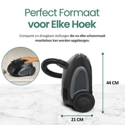Emerio Stofzuiger met Zak - 2 Liter - Snoerlengte 4,5m - 800W - VE-109959.14 - Vacuum Cleaner Zwart — thumbnail 3