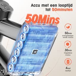 Elekiatech Steelstofzuiger-35000Pa-Steelstofzuiger Draadloos-2200 mAh Accu-50 Minuten-1,5 L Stofbak-voor Tapijten en Harde Vloere - Paars — thumbnail 4