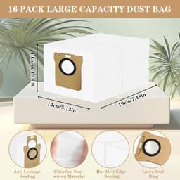 Pack of 16 Dust Bags - Large Capacity Replacement Vacuum Cleaner Bags - Compatible with L10s Ultra L10 Ultra L20 Ultra S10 PLUS S10 Pro Plus S10 PRO S20 PRO X10 - Accessory Set — thumbnail 3