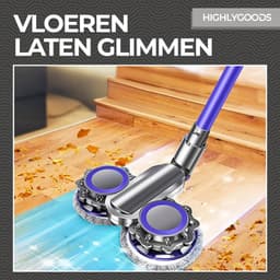 Highlygoods® Elektrische Dweil Opzetstuk - Voor Dyson Steelstofzuiger - Mop - Vloerwisser - Stofzuiger Dweil - Nat en Droog - Stofzuiger Accessoire met Wasbare Microvezel Pads – voor V7 V8 V10 V11 V15 — thumbnail 4