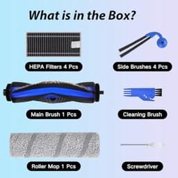 PromoHome Accessoires voor Ecovacs X11 Omnicyclone / X11 Pro Omni stofzuiger, 1 hoofdborstel, 1 rol schoonmaakdoeken, 4 zijborstels, 4 HEPA-filters, 1 reinigingsgereedschap . — thumbnail 2