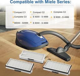 3 HEPA AirClean Plus filters wit, geschikt voor Miele Complete C3 PowerLine, S8340 stofzuiger, AirClean SF-HA 50, compatibel met Complete C2, C3, Compact C1, C2, en modellen S4000, S5000, S6000 en S8000. — thumbnail 4