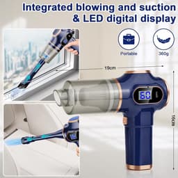 Elektrische draadloze kruimelstofzuiger en ventilator - 2-in-1 handstofzuiger - mini-handstofzuiger - draagbaar en krachtig - kleine machine - tx Air Duster Pro Professional - 3000 mAh — thumbnail 4