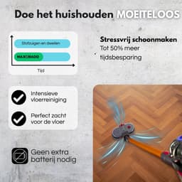 Maxorado 2-in-1 Vloermop geschikt voor Dyson V7 / V8 / V10 / V11 / V15 – Inclusief 4 Pads - Dweilmondstuk - Vloerreiniger - Stofzuigermondstuk — thumbnail 5