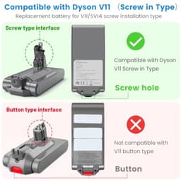 Vervangende 3900mAh V11 Accu voor Dyson met Oplader en Gereedschap — thumbnail 2