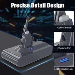 Stofzuigeraccu - 6000 mAh - Li-ion - LED-indicator — thumbnail 4