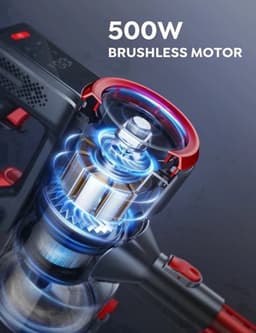 Steelstofzuiger - Vacuum Cleaner - Draadloze Stofzuiger- Kruimeldief Snoerloos - 500W - 50KPa - Handstofzuiger - 1.5L Stofreservoir - Verwijderbare Batterij - Ideaal voor Huisdieren en Thuisgebruik — thumbnail 4