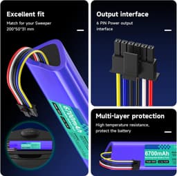 6700mAh Reservebatterij voor Neato Botvac Connected Stofzuigers — thumbnail 2