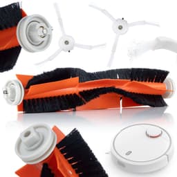 Rosfix Reserveonderdeel Set Rolkborstel - 1 Hoofdborstel 2 Zijborstels - Zacht Materiaal - Geschikt voor Xiaomi, Roborock — thumbnail 1