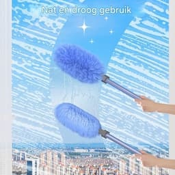 Microfiber Stoffer - Stofwisser Verstelbaar - Huis Schoonmaken - 180 Graden Verstelbaar - 80 cm - Grijs — thumbnail 3