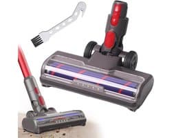 Stofzuigerborstelkoppen - Gemotoriseerde mondstukken voor Dyson V7, V8, V10, V11, V15 - Vloerborstel met turboborstelharen - Vloerborstel + vogelborstel - Stofzuigeraccessoires - Vloermondstuk met LED-verlichting - Zwart