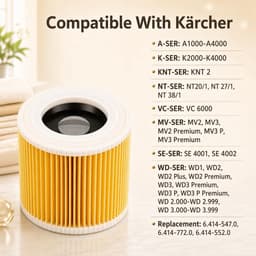 2 Cartridge Filter, WD3 Filter with 4 Mounting Screws Compatible with WD3, WD2, WD1, MV3, MV2, A, K, KNT, NT, SE and - ShopVlot — thumbnail 2