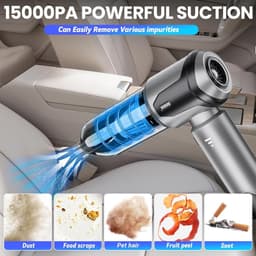 Handstofzuiger - Wit - Draadloos en Lichtgewicht - 3-in-1 Draagbare Stofzuiger voor Auto en Huis — thumbnail 2