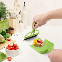 Kleine veegset - Bezem veger - Bureau reinigen - Compact ontwerp - 18.5 cm lengte - Groen — thumbnail 4