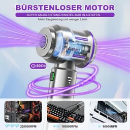 Kruimeldief draadloos - Handstofzuiger - Autostofzuiger - Lichtgewicht — thumbnail 4