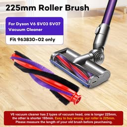 Dailygoods - Dailygoody - 225mm Roller Borstel - Hoogwaardige Borstel - 225mm - Anti-winding Roller - Geschikt voor Harde Vloeren en Tapijt - Voor V6 SV03 SV07 — thumbnail 2
