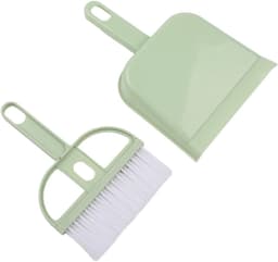 Stofpan en Borstel - Kleine Bezem Set - Bureau Reinigen - Compact Ontwerp - 5 x 13 cm - Groen — thumbnail 1