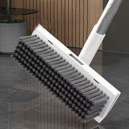 Bezem en stoffer - Reinigingsset huis - Vloeren schoonmaken - Lange steel geen buiging - 3 stuks - Grijs — thumbnail 4