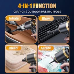 Thijox - Draadloze Handstofzuiger met Accu, 25000 PA Autostofzuiger, 3 Versnellingen, 220.000 Omw/min, Elektrische Stofventilator voor Auto, Keuken, B — thumbnail 5