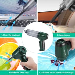 Handstofzuiger met Krachtige Zuigkracht Oplaadbaar Snoerloos - Auto Stofzuiger met 4 Mondstukken en 2 Filters - Ideaal voor Auto Thuis Kantoor — thumbnail 4