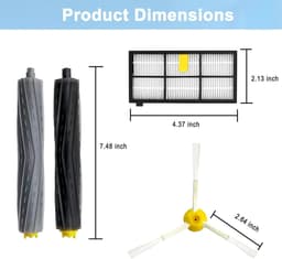 Vervangingsset compleet geschikt voor Roomba 800-900 serie - Vervangingsset geschikt voor 810, 816, 865, 866, 870, 876, 880, 886, 890, 895, 896, 960, 965, 966, 966, 976, 980, 981 etc. - 8 stuks — thumbnail 2