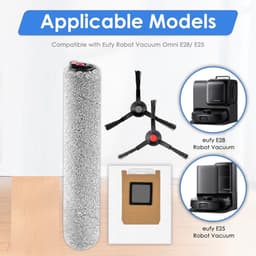 14 stuks - reserveonderdelen - geschikt voor Eufy Omni E25 - Eufy Omni E28 robotstofzuigers - met 2 rolmops - 4 zijborstels - 4 HEPA filter - 4 stofzakken - accessoireset — thumbnail 3
