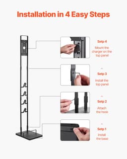 Stofzuigerstandaard voor Steelstofzuiger - Vrijstaande Houder - Compatibel met V6 V7 V8 V10 V11 V15, DC30–DC62 en D74 - 4 Haken - Voor Accessoires — thumbnail 3