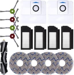 Geschikt voor Vervangende onderdelen voor ECOVACS DEEBOT X1 OMNI Turbo T10 robotstofzuiger - Reserve-accessoireset inclusief 1 hoofdborstel, 4 zijborstels, 4 filters, 4 dweilen, 2 D-pads, UST-zak — thumbnail 1