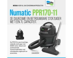 Numatic Stofzuiger | PPR170-11 | zwart met kit AS0 | 10 stofzakken | Extra parketzuigmond