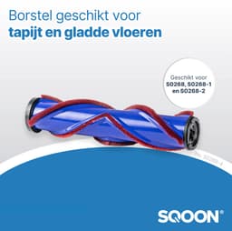 SQOON® - Borstelrol geschikt voor Dyson V7, V8, V10, V11, V15, S0268,S0268-1 en S0268-2, Geschikt Voor Gladde Vloeren en Kortpolig Tapijt en Kleden — thumbnail 2