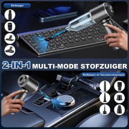 Handstofzuiger Draadloos 18000Pa – 3-in-1 Auto Stofzuiger & Luchtblazer – 6000mAh – HEPA Filter – USB-C — thumbnail 5