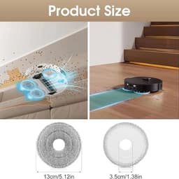 10 stuks microvezel reinigingsdoeken voor Dreame L10s Ultra Gen 2/Gen 3, L10s Pro Ultra Heat, L20 Ultra, X40, X50 Ultra, Mova E30 Ultra, P50 Pro Ultra en Xiaomi X10+/X20+ stofzuigerrobots, vervangende mop pads, wasbaar en herbruikbaar — thumbnail 3
