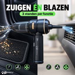Mundary Vacuumcleaner – Draadloze Autostofzuiger – 27.000 Pa Zuigkracht – Blaas- en Zuigfunctie – Oplaadbaar via USB-C — thumbnail 2
