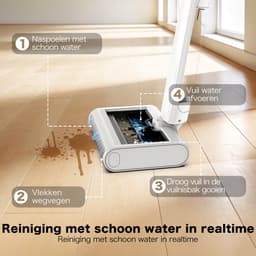 AIRROBO FC10 – Vloerreiniger Draadloos – nat en droog – 2,3 kg licht en stil – dubbel tanksysteem – LED-display en gesproken instructies – filter voor dierenharen – Zelfreinigend — thumbnail 4
