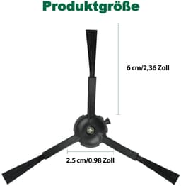 Zijborstels voor robotstofzuiger - 6 stuks - Zwart — thumbnail 4