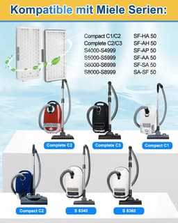 Geschikt voor Miele Complete C3 Powerline HEPA Airclean Plus 50 filter, S8340 stofzuigerfilter - Air Clean SF-HA 50, Geschikt voor Complete C2 C3 Compact C1 C2-2 stofzuiger reserveonderdelen en accessoires. — thumbnail 2