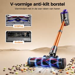 Steelstofzuiger 45KPa-Draadloze Steelstofzuiger 50 Min Gebruiksduur-3 Modi met LED Display-Telescopische Buis-Anti-Klitfunctie voor Harde Vloeren en Tapijten — thumbnail 4