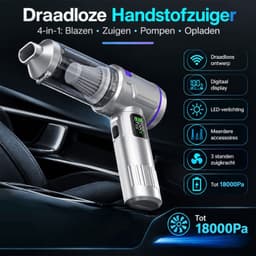 Draadloze handstofzuiger voor auto en huis, 18000Pa zuigkracht, 3 standen, 6000mAh accu en meerdere verwisselbare zuigmonden, compacte snoerloze stofzuiger voor diverse oppervlakken — thumbnail 4