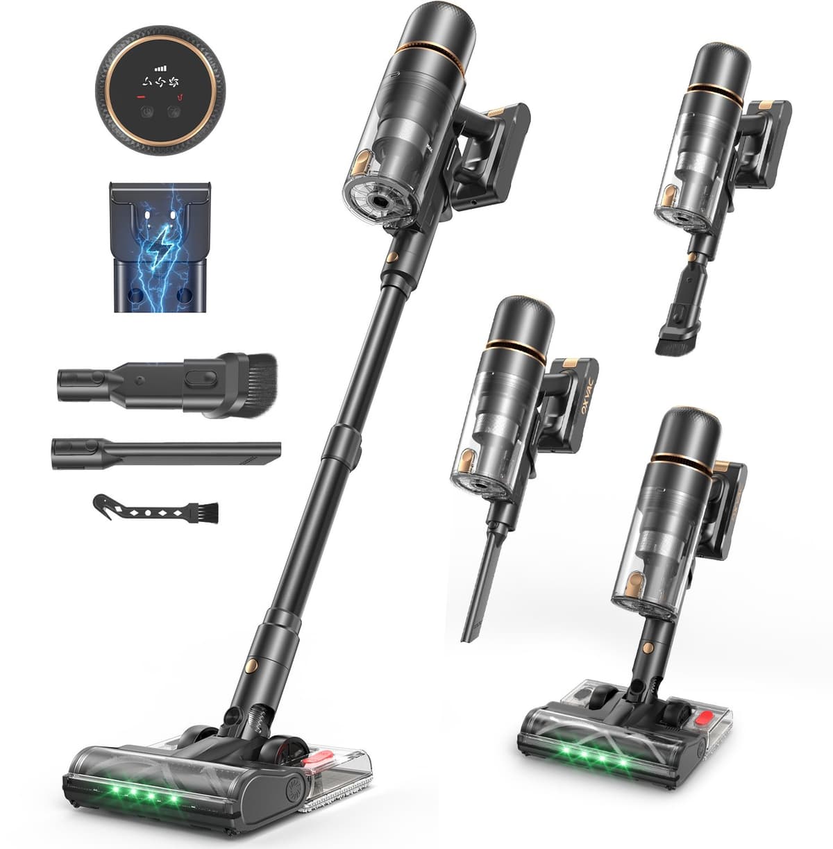 SwayTosh KingForce Steelstofzuiger met Dweilfunctie - 200 AW - 35.000 Pa - Draadloze Steelstofzuiger Zonder Zak op Accu - 450 W - Draadloze Stofzuiger - Kruimeldief - Tot 60 Min - Stofzuiger Draadloos - Steelstofzuigers — afbeelding 1