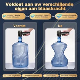 Draadloze Handstofzuiger - Mini Stofzuiger - Auto en Thuis - 4-in-1 Blaas Zuig - 25.000 Pa - Zwart — thumbnail 2