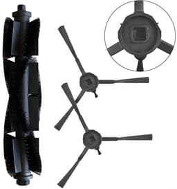 De 3-delige hoofdborstelsetgeschikt voor EZVIZ RE4/RE4 Plus/RE5/RE5 Plus robotstofzuigers bestaat uit een hoofdrolborstel en twee zijborstels. — thumbnail 2